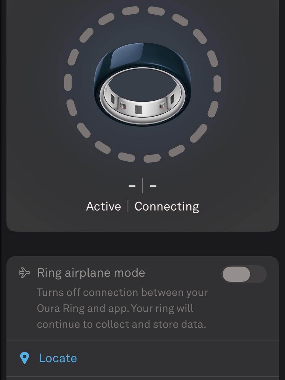 Oura Ring Smart Sleep & Activity Tracker - ceramic blue size 7 - like new